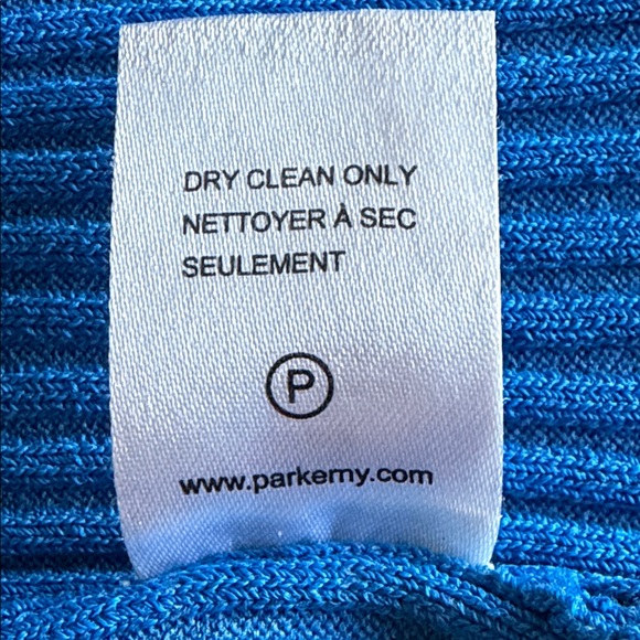 PARKER Lynn Ruffle Skirt Knit Dress Women's Size XS Blue - Picture 15 of 16